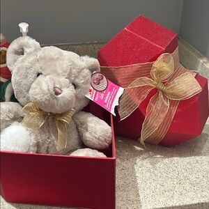 Plush Teddy Bear valentines Gift Set with Red Box nwt